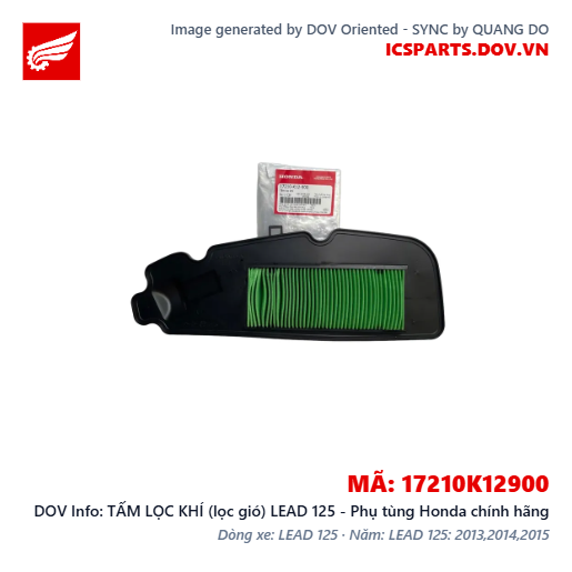 TẤM LỌC KHÍ (lọc gió) LEAD 125 - Phụ tùng Honda chính hãng
