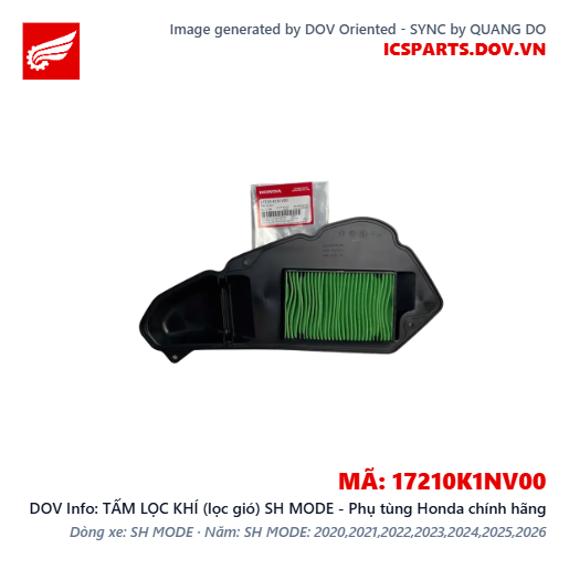 TẤM LỌC KHÍ (lọc gió) SH MODE - Phụ tùng Honda chính hãng