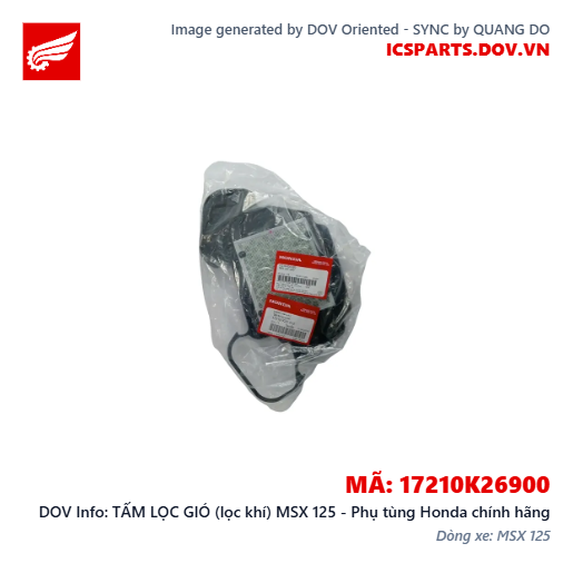 TẤM LỌC GIÓ (lọc khí) MSX 125 - Phụ tùng Honda chính hãng