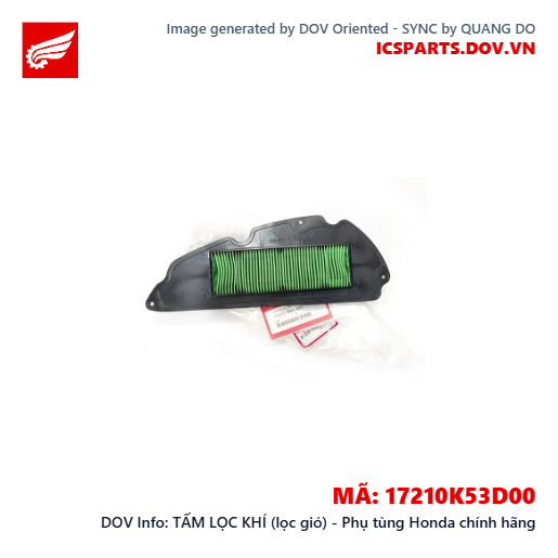 TẤM LỌC KHÍ (lọc gió) - Phụ tùng Honda chính hãng