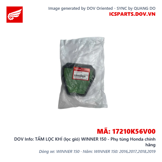 TẤM LỌC KHÍ (lọc gió) WINNER 150 - Phụ tùng Honda chính hãng