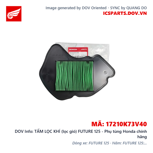 TẤM LỌC KHÍ (lọc gió) FUTURE 125 - Phụ tùng Honda chính hãng