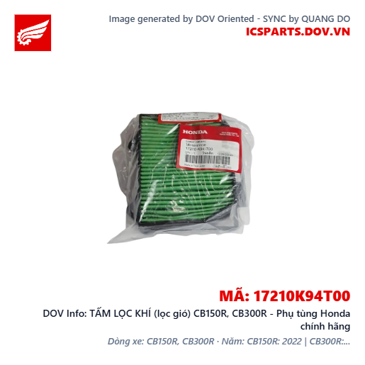 TẤM LỌC KHÍ (lọc gió) CB150R, CB300R - Phụ tùng Honda chính hãng