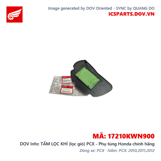 TẤM LỌC KHÍ (lọc gió) PCX - Phụ tùng Honda chính hãng
