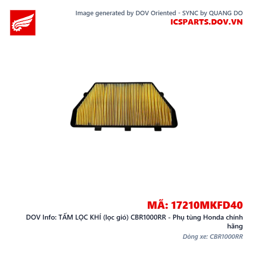 TẤM LỌC KHÍ (lọc gió) CBR1000RR - Phụ tùng Honda chính hãng