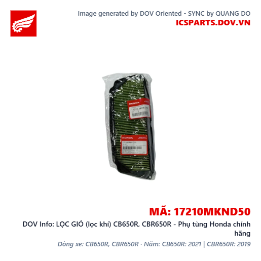 LỌC GIÓ (lọc khí) CB650R, CBR650R - Phụ tùng Honda chính hãng