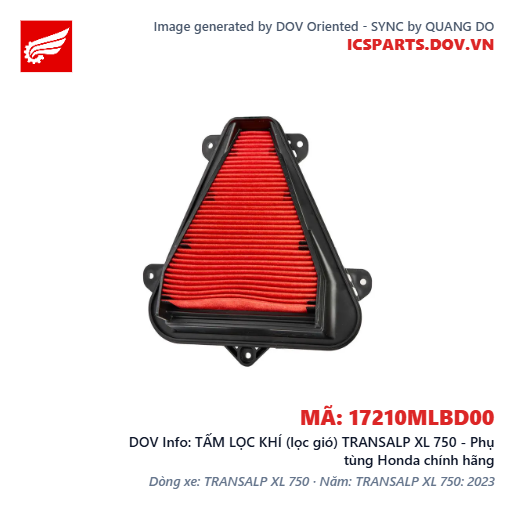 TẤM LỌC KHÍ (lọc gió) TRANSALP XL 750 - Phụ tùng Honda chính hãng