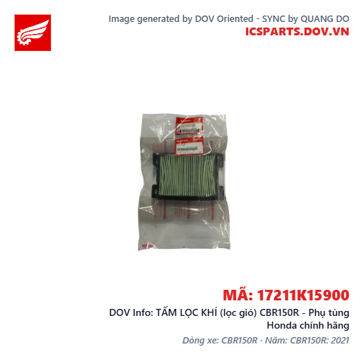 TẤM LỌC KHÍ (lọc gió) CBR150R - Phụ tùng Honda chính hãng