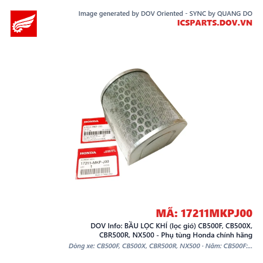 BẦU LỌC KHÍ (lọc gió) CB500F, CB500X, CBR500R, NX500 - Phụ tùng Honda chính hãng