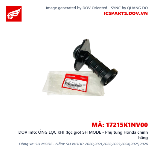ỐNG LỌC KHÍ (lọc gió) SH MODE - Phụ tùng Honda chính hãng