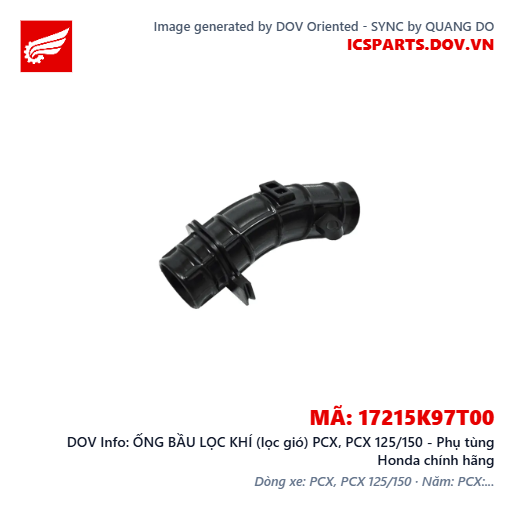 ỐNG BẦU LỌC KHÍ (lọc gió) PCX, PCX 125/150 - Phụ tùng Honda chính hãng