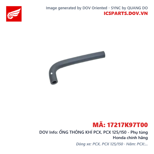 ỐNG THÔNG KHÍ PCX, PCX 125/150 - Phụ tùng Honda chính hãng