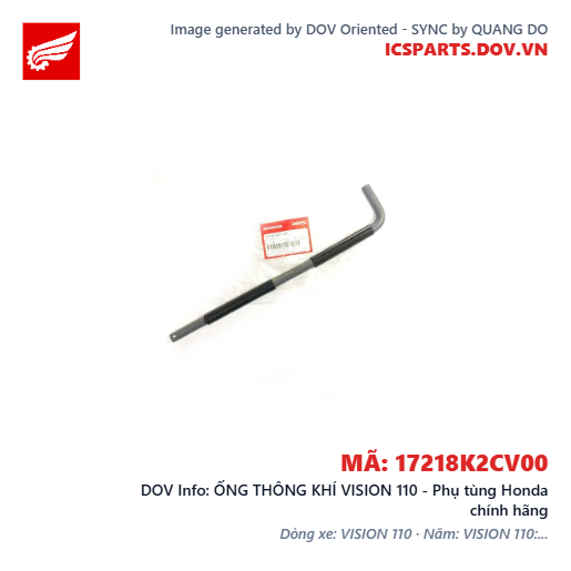 ỐNG THÔNG KHÍ VISION 110 - Phụ tùng Honda chính hãng