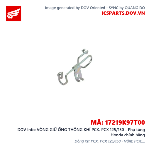 VÒNG GIỮ ỐNG THÔNG KHÍ PCX, PCX 125/150 - Phụ tùng Honda chính hãng