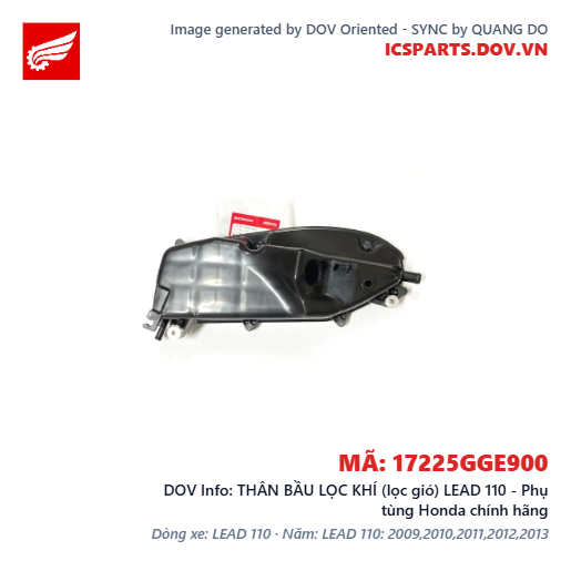 THÂN BẦU LỌC KHÍ (lọc gió) LEAD 110 - Phụ tùng Honda chính hãng