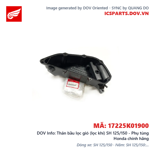 Thân bầu lọc gió (lọc khí) SH 125/150 - Phụ tùng Honda chính hãng