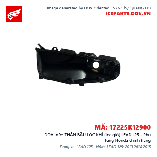 THÂN BẦU LỌC KHÍ (lọc gió) LEAD 125 - Phụ tùng Honda chính hãng