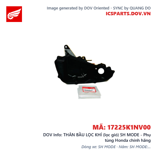 THÂN BẦU LỌC KHÍ (lọc gió) SH MODE - Phụ tùng Honda chính hãng