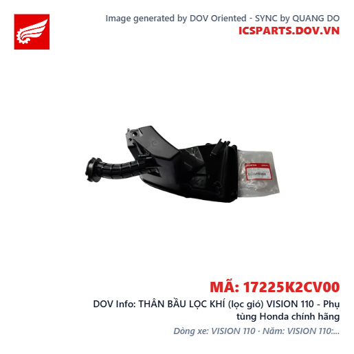 THÂN BẦU LỌC KHÍ (lọc gió) VISION 110 - Phụ tùng Honda chính hãng