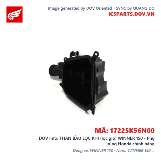 THÂN BẦU LỌC KHÍ (lọc gió) WINNER 150 - Phụ tùng Honda chính hãng
