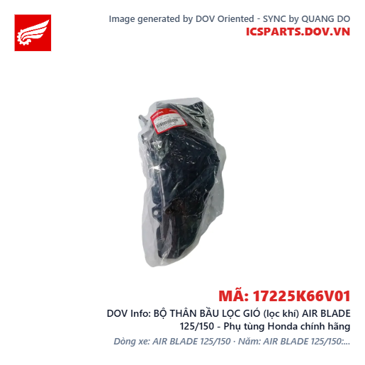 BỘ THÂN BẦU LỌC GIÓ (lọc khí) AIR BLADE 125/150 - Phụ tùng Honda chính hãng