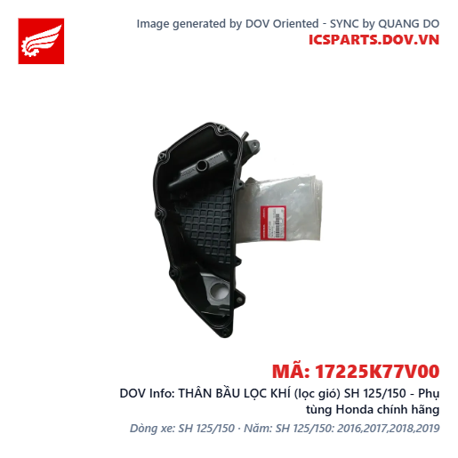 THÂN BẦU LỌC KHÍ (lọc gió) SH 125/150 - Phụ tùng Honda chính hãng