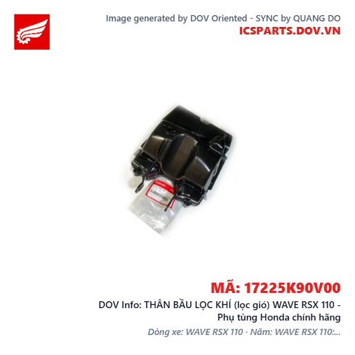 THÂN BẦU LỌC KHÍ (lọc gió) WAVE RSX 110 - Phụ tùng Honda chính hãng
