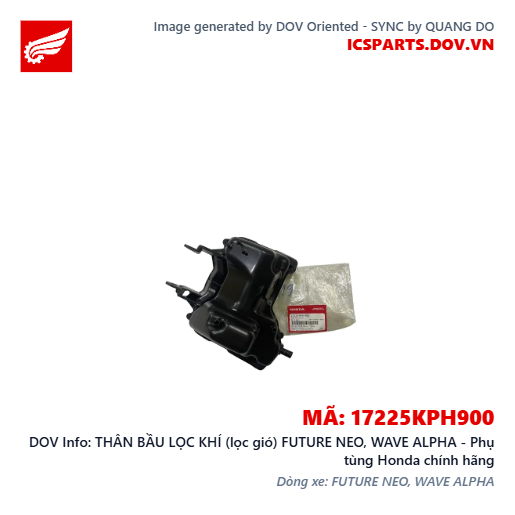 THÂN BẦU LỌC KHÍ (lọc gió) FUTURE NEO, WAVE ALPHA - Phụ tùng Honda chính hãng