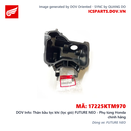 Thân bầu lọc khí (lọc gió) FUTURE NEO - Phụ tùng Honda chính hãng