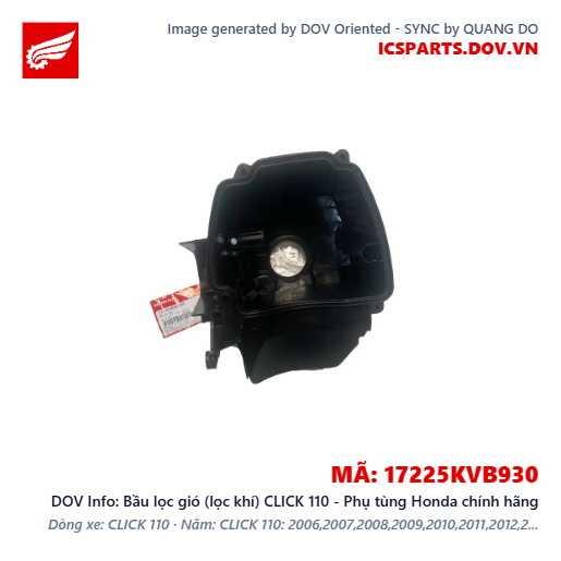 Bầu lọc gió (lọc khí) CLICK 110 - Phụ tùng Honda chính hãng