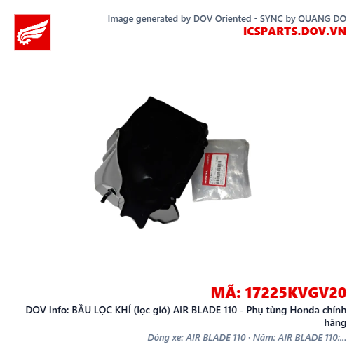 BẦU LỌC KHÍ (lọc gió) AIR BLADE 110 - Phụ tùng Honda chính hãng