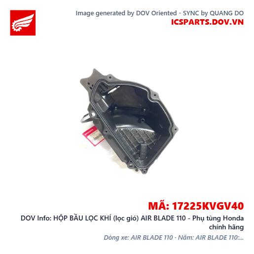 HỘP BẦU LỌC KHÍ (lọc gió) AIR BLADE 110 - Phụ tùng Honda chính hãng