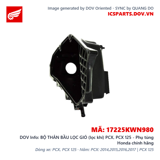 BỘ THÂN BẦU LỌC GIÓ (lọc khí) PCX, PCX 125 - Phụ tùng Honda chính hãng