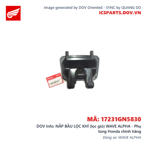 NẮP BẦU LỌC KHÍ (lọc gió) WAVE ALPHA - Phụ tùng Honda chính hãng