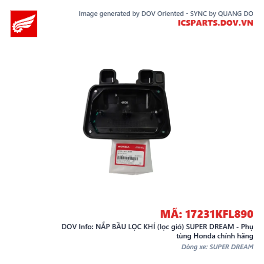 NẮP BẦU LỌC KHÍ (lọc gió) SUPER DREAM - Phụ tùng Honda chính hãng