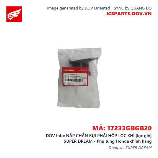 NẮP CHẮN BỤI PHẢI HỘP LỌC KHÍ (lọc gió) SUPER DREAM - Phụ tùng Honda chính hãng
