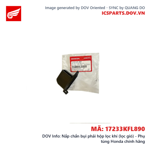 Nắp chắn bụi phải hộp lọc khí (lọc gió) - Phụ tùng Honda chính hãng