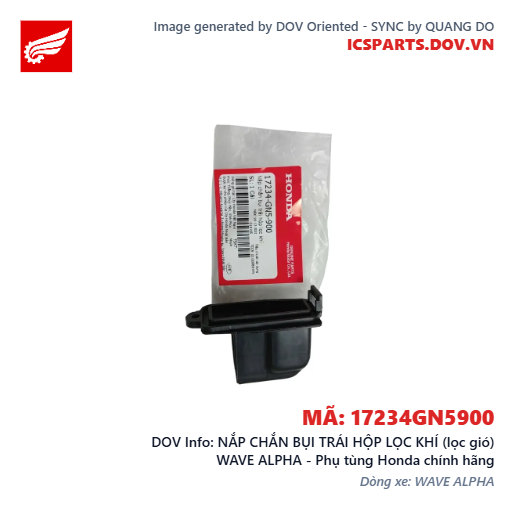 NẮP CHẮN BỤI TRÁI HỘP LỌC KHÍ (lọc gió) WAVE ALPHA - Phụ tùng Honda chính hãng