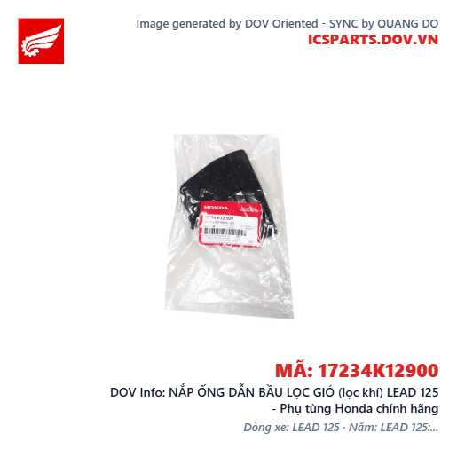 NẮP ỐNG DẪN BẦU LỌC GIÓ (lọc khí) LEAD 125 - Phụ tùng Honda chính hãng