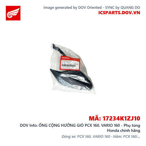 ỐNG CỘNG HƯỞNG GIÓ PCX 160, VARIO 160 - Phụ tùng Honda chính hãng