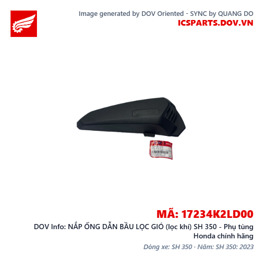NẮP ỐNG DẪN BẦU LỌC GIÓ (lọc khí) SH 350 - Phụ tùng Honda chính hãng