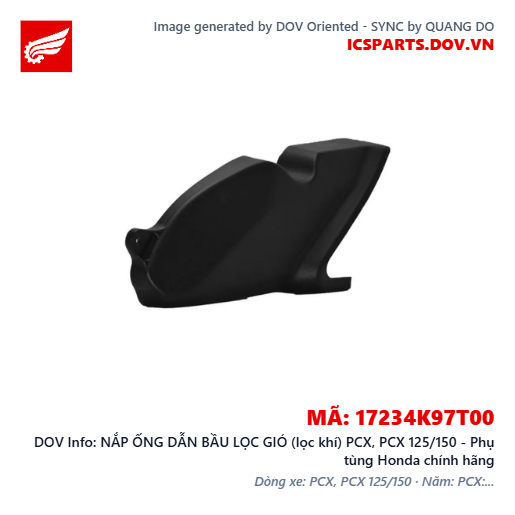 NẮP ỐNG DẪN BẦU LỌC GIÓ (lọc khí) PCX, PCX 125/150 - Phụ tùng Honda chính hãng