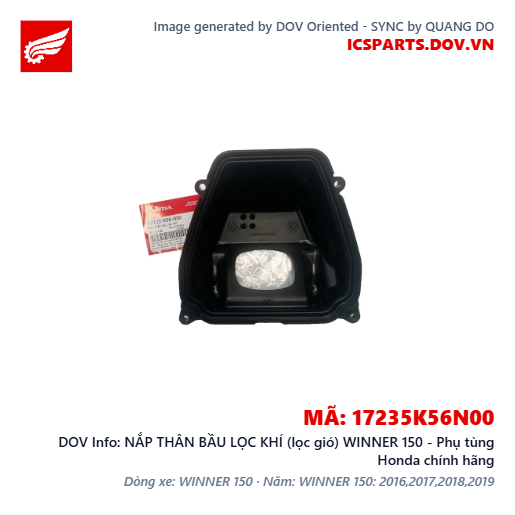 NẮP THÂN BẦU LỌC KHÍ (lọc gió) WINNER 150 - Phụ tùng Honda chính hãng