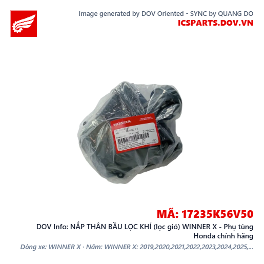 NẮP THÂN BẦU LỌC KHÍ (lọc gió) WINNER X - Phụ tùng Honda chính hãng