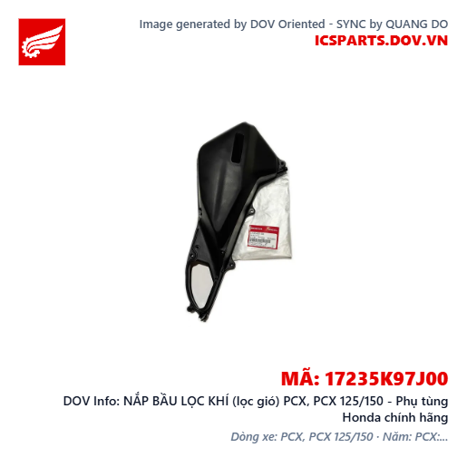 NẮP BẦU LỌC KHÍ (lọc gió) PCX, PCX 125/150 - Phụ tùng Honda chính hãng