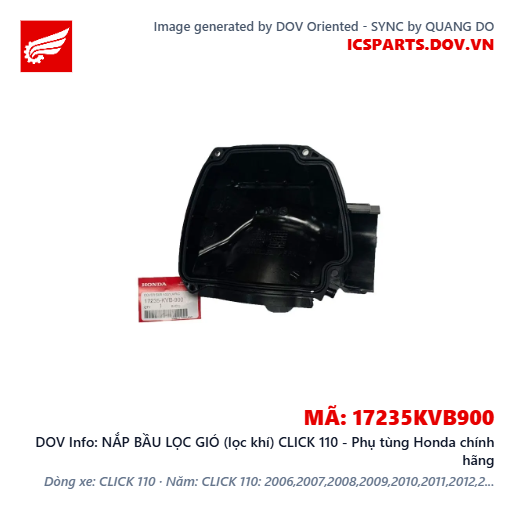NẮP BẦU LỌC GIÓ (lọc khí) CLICK 110 - Phụ tùng Honda chính hãng