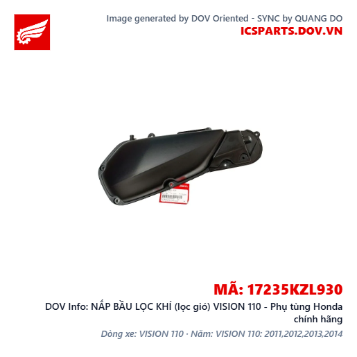 NẮP BẦU LỌC KHÍ (lọc gió) VISION 110 - Phụ tùng Honda chính hãng