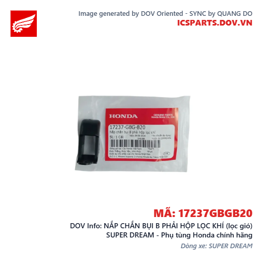 NẮP CHẮN BỤI B PHẢI HỘP LỌC KHÍ (lọc gió) SUPER DREAM - Phụ tùng Honda chính hãng