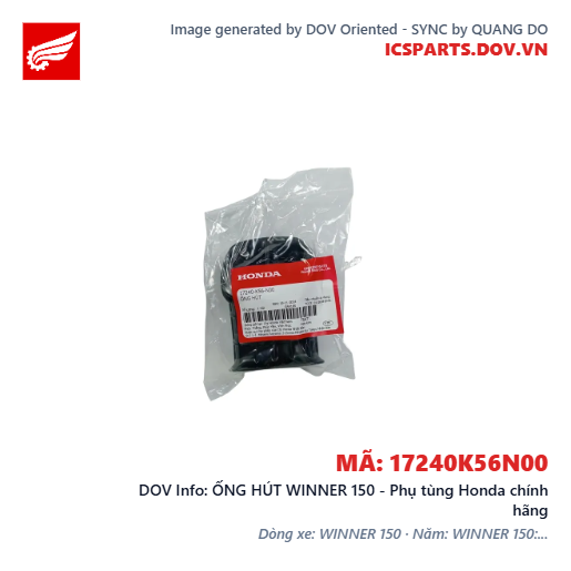 ỐNG HÚT WINNER 150 - Phụ tùng Honda chính hãng