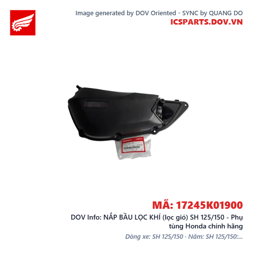 NẮP BẦU LỌC KHÍ (lọc gió) SH 125/150 - Phụ tùng Honda chính hãng